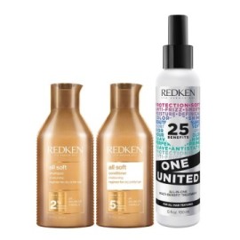 Redken All Soft Kit Shampoo 300ml Conditioner 300ml One United All in one spray 150ml